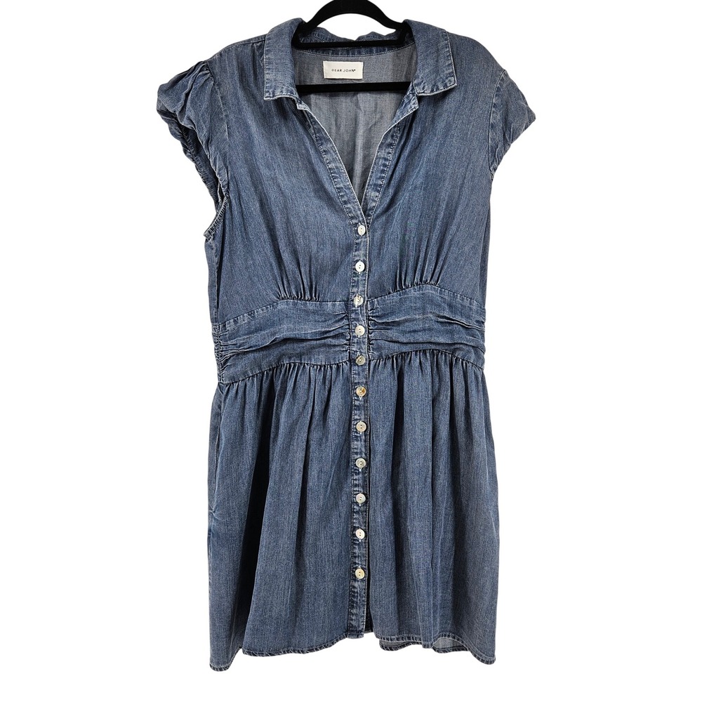 Dear John Denim Dress Cap Sleeve Western Boho Feminine Festival Cowgirl Medium